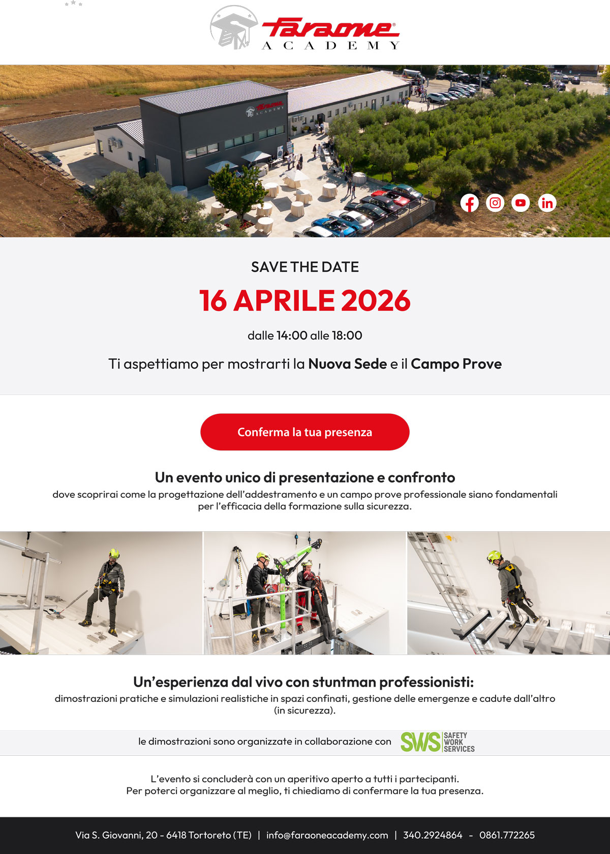 Save the Date – Inaugurazione Nuova Sede e Campo Prove Faraone Academy
